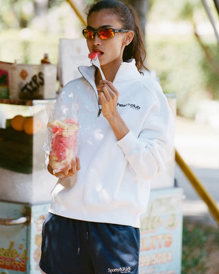 Bold Health Quarter Zip - White/Navy/Kelly