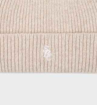 SRC Wool Beanie - Beige/White