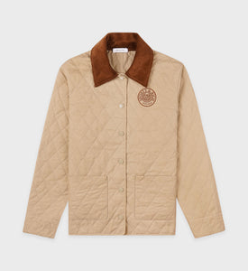 Connecticut Crest Quilted Jacket - Beige/Tan