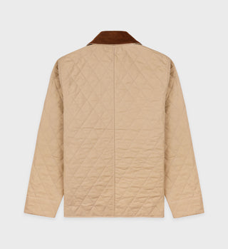 Connecticut Crest Quilted Jacket - Beige/Tan