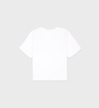 Disco Terry Cropped Tee - White/Cerise