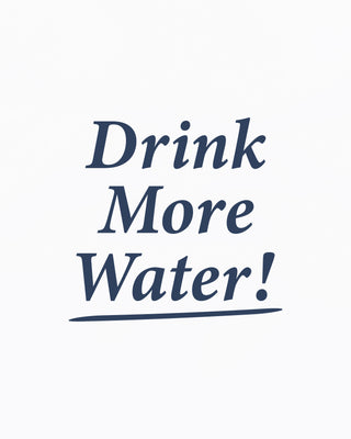 Drink More Water Kids T-Shirt - White/Light Navy