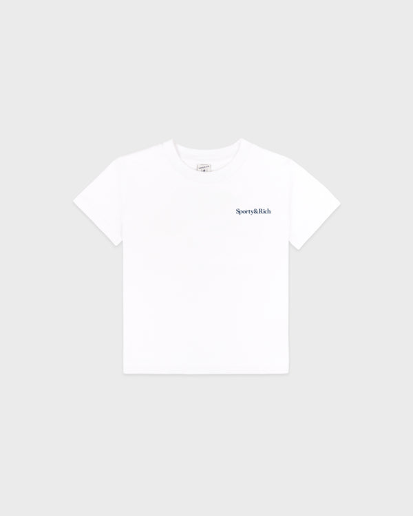 Drink More Water Kids T-Shirt - White/Light Navy