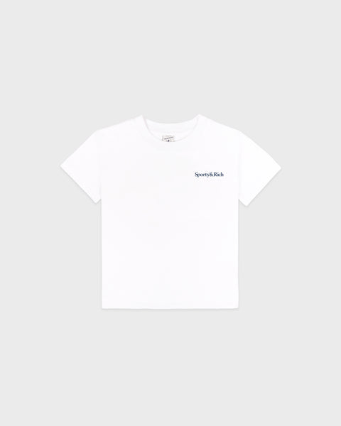 Drink More Water Kids T-Shirt - White/Light Navy