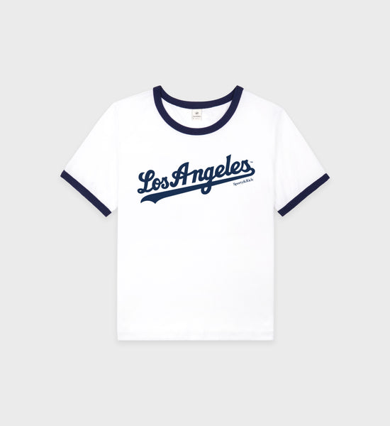 Dodgers Ringer Tee - White/Navy