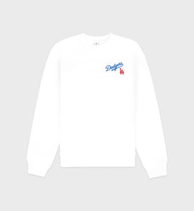 Dodgers Serif Crewneck - White/Team Blue