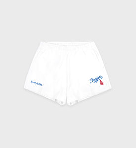 Dodgers Serif Disco Short - White/Team Blue