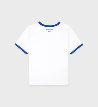 Dodgers Serif Ringer Tee - White/Team Blue