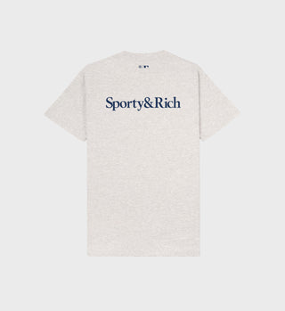 Dodgers Serif T-Shirt - Heather Gray/Navy