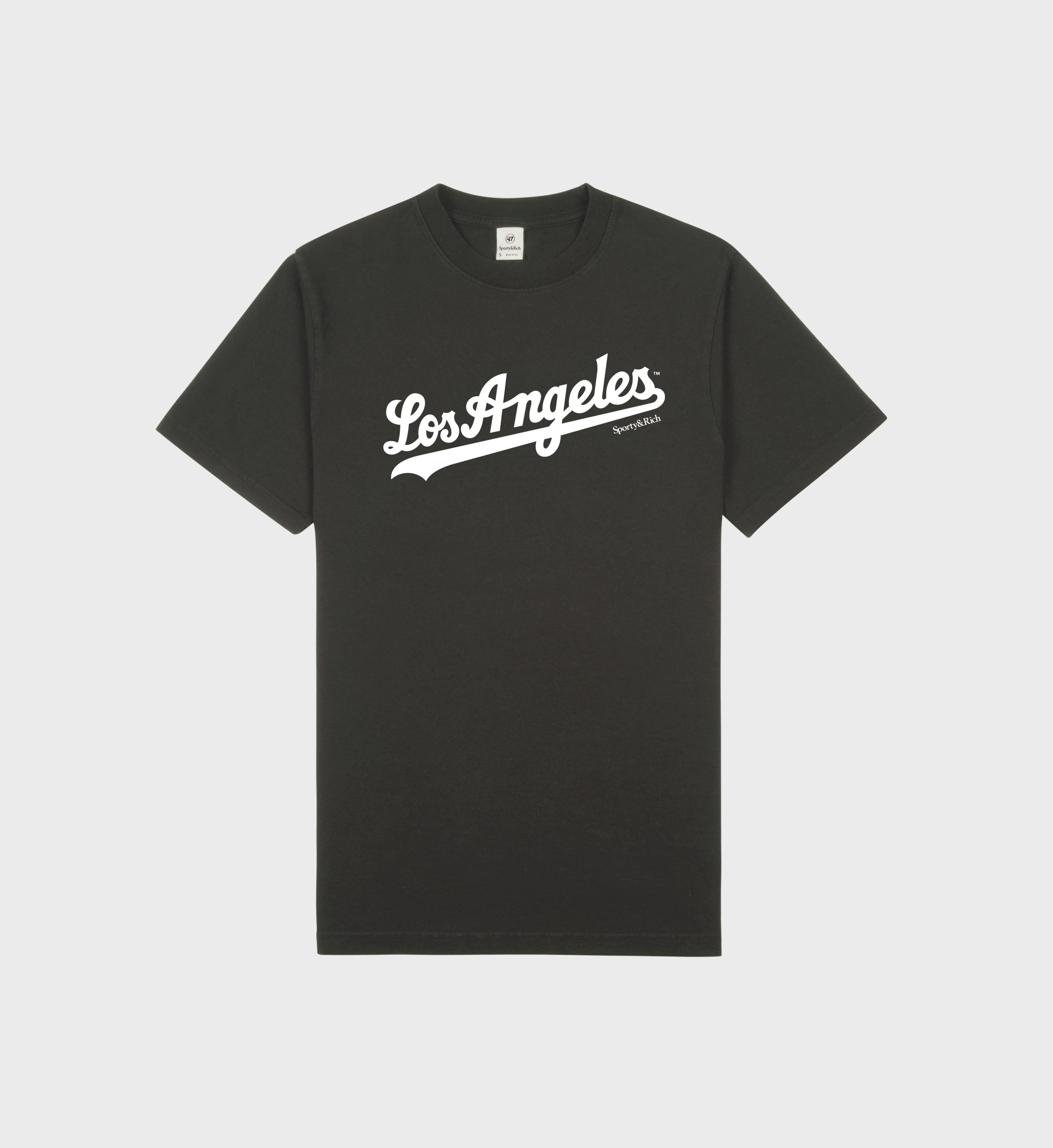 la dodgers gear Sporty & Rich - Dodgers T-Shirt - Faded Black/White - Size: Large