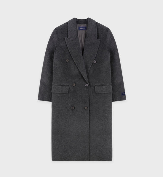 Double Faced DB Cashmere Coat - Anthracite