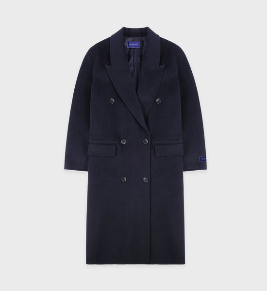 Double Faced DB Cashmere Coat - Navy