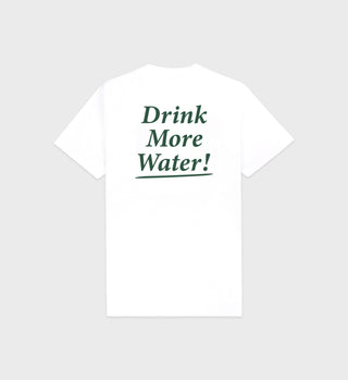 Drink More Water T-Shirt - White/Forest