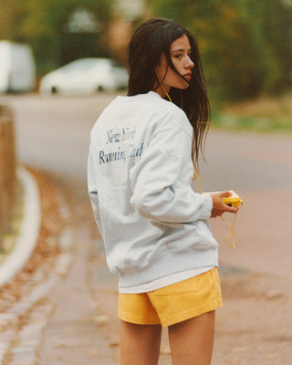 Run Club Crewneck - Heather Gray/Navy