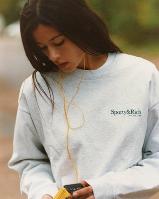 Run Club Crewneck - Heather Gray/Navy