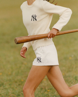 Heritage Yankees Serif Disco Short - White/Navy