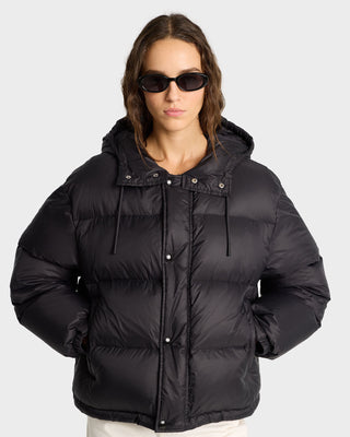 Running Woman Puffer Jacket - Black