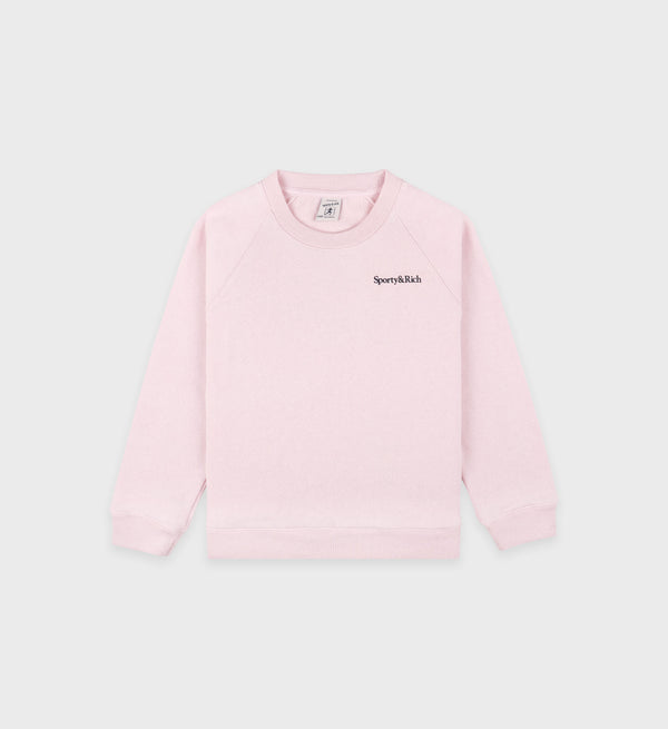 Eat More Veggies Kids Crewneck - Pink Dolphin/Navy