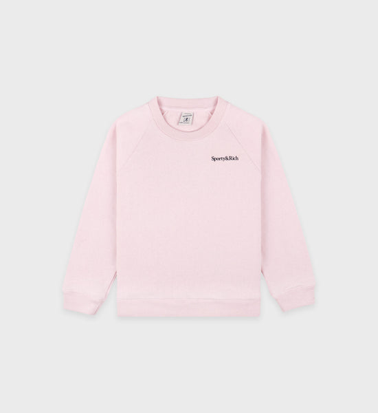 Eat More Veggies Kids Crewneck - Pink Dolphin/Navy