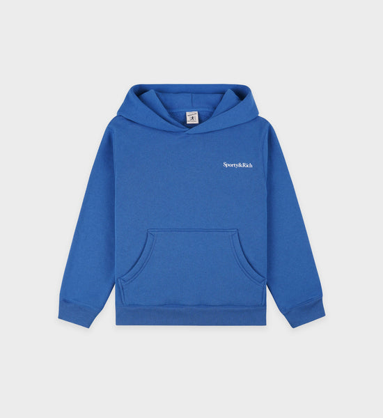 Hoodie enfant Serif Logo - Bleu Paris