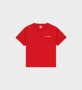 Eat More Veggies Kids T-Shirt - Ruby/White