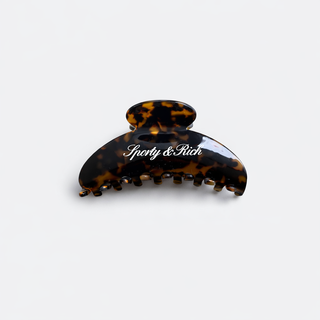 Cursive Logo Hair Clip - Dark Tortoise