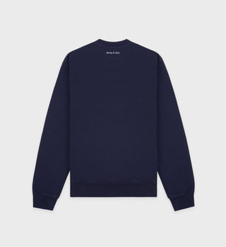 Eden Crest Crewneck - Navy/White