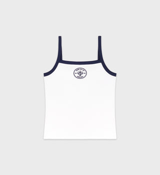 Eden Crest Embroidered Pique Tank - White/Navy