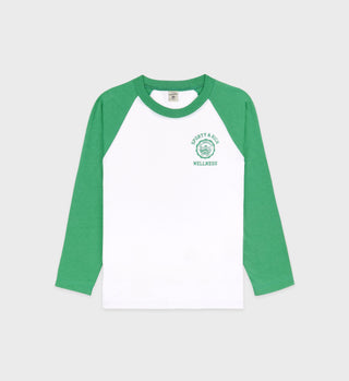 Emblem Baseball Tee - White/Verde