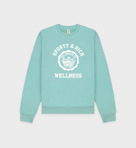 Emblem Crewneck - Aquamarine/White