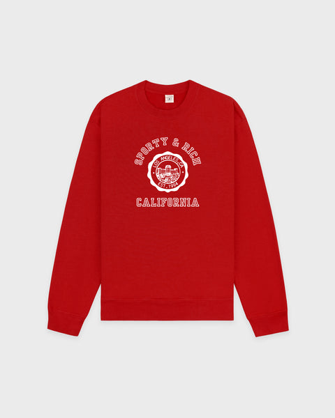California Emblem Crewneck - Ruby/White