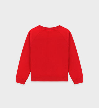 Emblem Kids Crewneck - Crimson/White