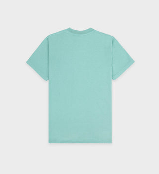 Emblem T-Shirt - Aquamarine/White