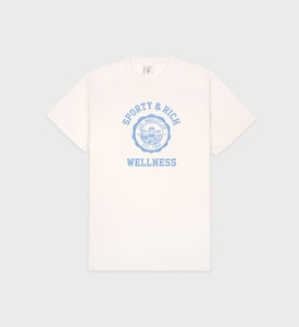 Emblem T-Shirt - Coconut/Sky Blue