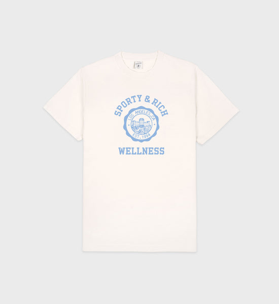 Emblem T-Shirt - Coconut/Sky Blue