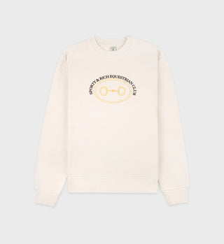 Equestrian Crewneck - Cream/Chocolate