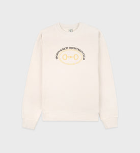 Equestrian Crewneck - Cream/Chocolate