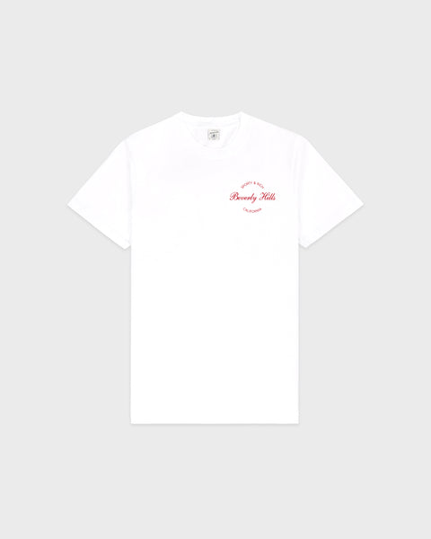 Beverly Script T-Shirt - White/Ruby