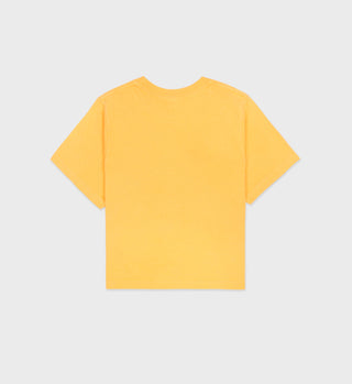 Exercise Often Cropped Tee - Saffron/White