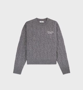 Faubourg Cableknit Cashmere Crewneck - Heather Gray