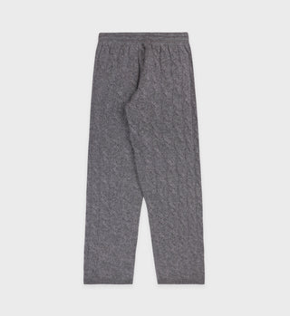 Faubourg Cableknit Wool Cashmere Pants - Dark Gray/White