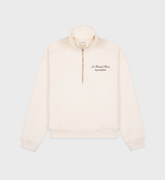 Crest Seal Faubourg Quarter Zip - Cream/Chocolate