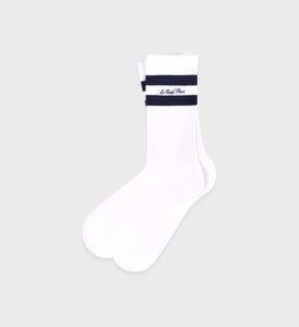 Faubourg Socks - White/Navy