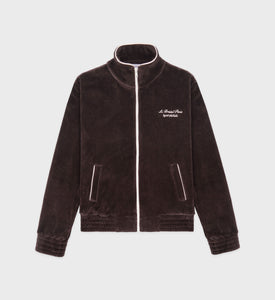 Faubourg Velour Track Jacket - Chocolate/Cream