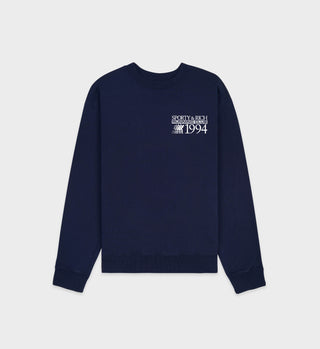 Finish Line Crewneck - Navy/White