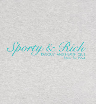 French Crewneck - Heather Gray/Aquamarine