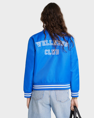 Wellness Club Varsity Jacket - Imperial Blue/White