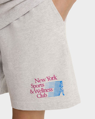 NY Motion Gym Short - Heather Gray/Berry/Azure