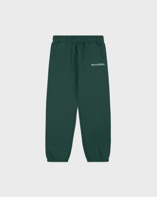 Serif Logo Kids Sweatpant - Forest/White