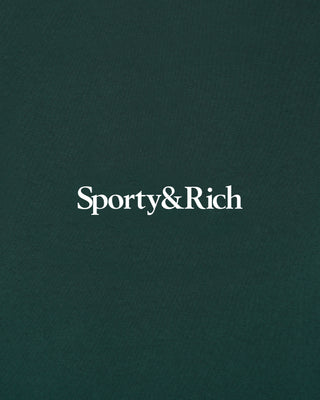 Serif Logo Kids Sweatpant - Forest/White